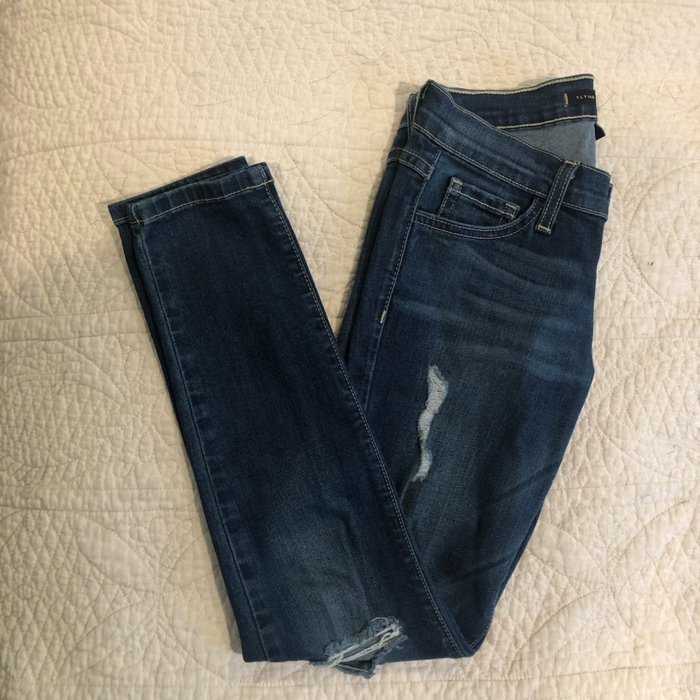 Flying monkey mid-rise distressed jeans - Picture 2 of 4